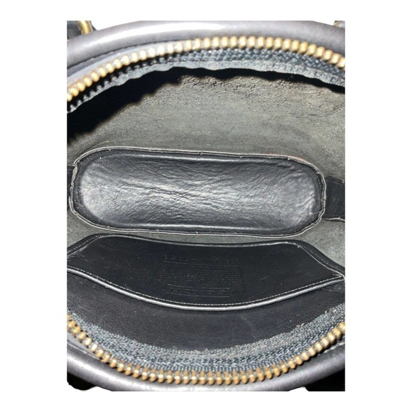 COACH VINTAGE Petit Pelham Zip BLACK LEATHER DOMED BAG 9959 Made In USA - Picture 12 of 16